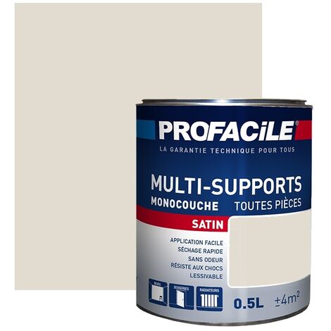 Peinture intérieure multi-supports, satin, murs, plafonds, boiseries, radiateurs, sans odeur, plusieurs teintes PROFACILE E2DCD0 0.5 litre