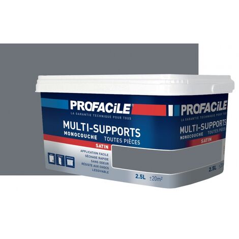 Peinture intérieure multi-supports, satin, murs, plafonds, boiseries, radiateurs, sans odeur, plusieurs teintes PROFACILE 6E7379 2.5 litres