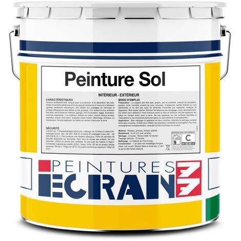 Peinture sol professionnelle, satin, peinture opacifiante, sans odeur, protège, décore, intérieur, extérieur, HydroSol ECRAN 77 ffffff 15 litres (1/2)