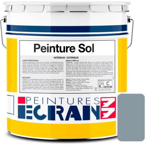 Peinture sol professionnelle, satin, peinture opacifiante, sans odeur, protège, décore, intérieur, extérieur, HydroSol ECRAN 77 8c969d 15 litres (1/2)