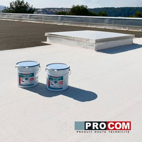 Cool roof - Peinture toiture anti chaleur, peinture blanche réfléchissante PROCOM ffffff 2.5 litres
