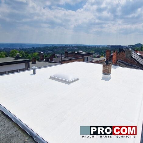 Cool roof - Peinture toiture anti chaleur, peinture blanche réfléchissante PROCOM ffffff 2.5 litres