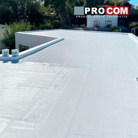 Cool roof - Peinture toiture anti chaleur, peinture blanche réfléchissante PROCOM ffffff 2.5 litres