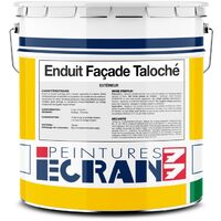 Enduit façade taloché hydrofuge – Protection mur extérieur – Renforce les murs – Masque les défauts – 25 Kg – Aspect minéral