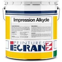 Peinture impression alkyde ECRAN 77 15L – Opacifiante sans odeur – Pour murs et plafonds – Séchage rapide 30 min