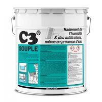 Enduit d'étanchéité souple pour piscine, bassin, cuve, citerne - Enduit de cuvelage flexible sous-sol, cave C3 SOUPLE - PROCOM a2a2a2 35 Kg