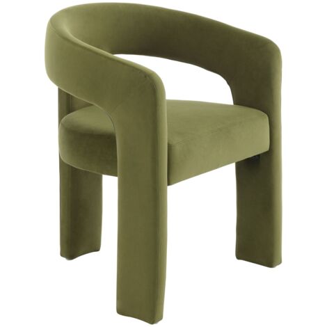 Dining Chair in Velvet Upholstered Armchair Designed with Unique Curved Backest Kitchen Side Chair for Dining Living Room, Green, Wahson
