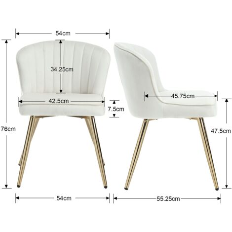 Modern Dining Chairs Set of 2 in Velvet Side Chairs with Shell Designed Backrest for Kitchen Living Room Restaurant, Beige, Wahson