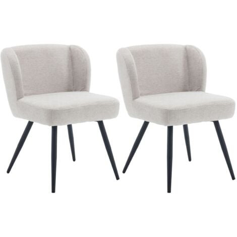 Dining Chairs Set of 2 in Linen Upholstered Leisure Side Chairs with Backrest for Kitchen Living Room Restaurant, Oatmeal, Wahson