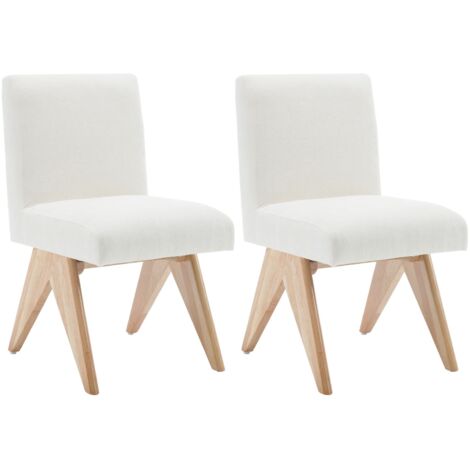Dining Chairs Set of 2 Upholstered Kitchen Corner Chairs Rustic Leisure Chairs with Wood Legs for Living Room Restaurant, Beige, Wahson (1/5)
