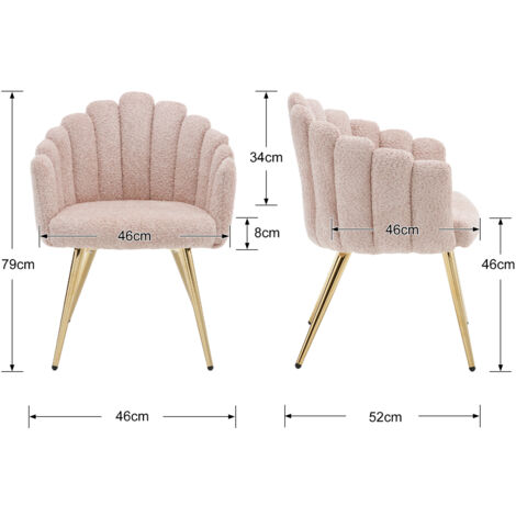 Armchair in Faux Fur Upholstered Occasional Chair with Designed Backrest Modern Comfty Accent Chair for Bedroom Living Room, Pink, Wahson