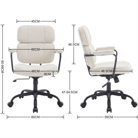 Office Chair in Chenille Swivel Desk Computer Chair Height Adjustable Modern Task Chair for Home Office Bedroom, Beige, Wahson
