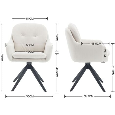 Modern Office Chair in Chenille Comfortable Swivel Desk Chair with Armrest Vanity Task Chair for Home Office Bedroom Makeup, Beige, Wahson
