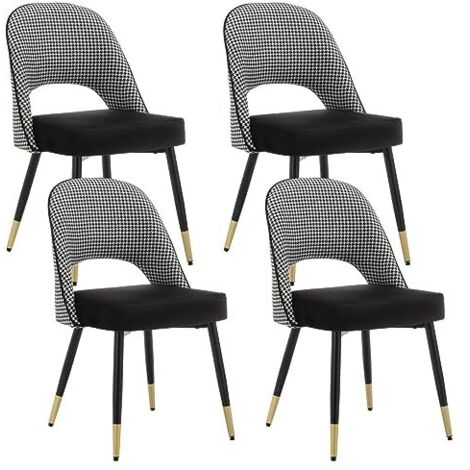 Wahson Dining Chairs 4Pcs in Velvet Modern Kitchen Chairs with Backrest for Living Room Restaurant Cafe, Beige