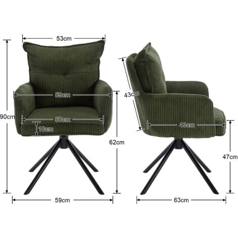 Office Chair in Fabric Thick Padded Modern Comfy Swivel Desk Chair with High Backrest for Home Office, Green, Wahson