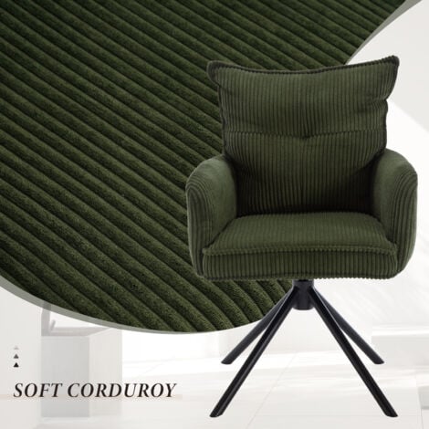 Office Chair in Fabric Thick Padded Modern Comfy Swivel Desk Chair with High Backrest for Home Office, Green, Wahson