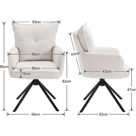 Office Chair in Fabric Thick Padded Modern Comfy Swivel Desk Chair with High Backrest for Home Office, White, Wahson