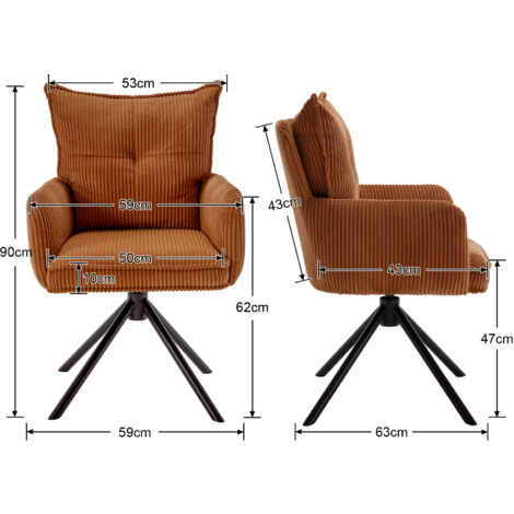 Office Chair in Fabric Thick Padded Modern Comfy Swivel Desk Chair with High Backrest for Home Office, Brown, Wahson