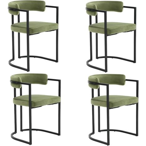 Dining Chairs 4Pcs Upholstered in Velvet Modern Leisure Kitchen Chairs for Living Room Restaurant Cafe, Green, Washon