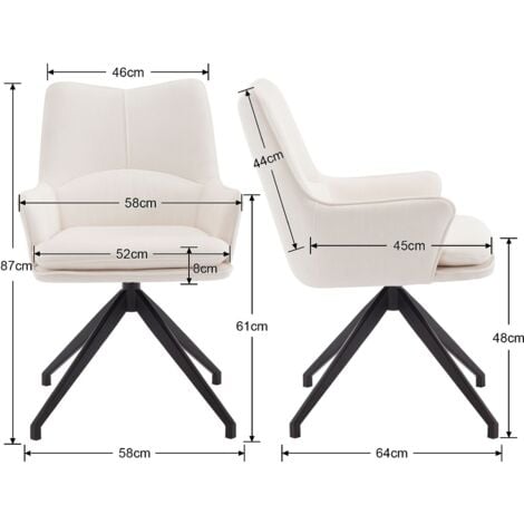 Modern Home Office Chair in Chenille Fabric Swivel Desk Chair with Metal Legs Occasional Task Chair for Home Office Bedroom, Beige