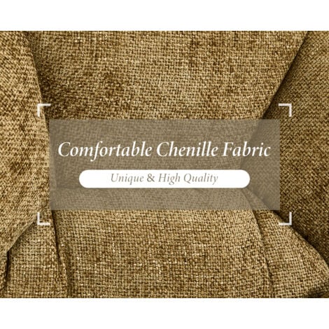 Recliner Chair in Chenille Fabric Comfortable Accent Armchair with Thick Soft Cushion for Bedroom Living Room Relax, Yellow, Wahson