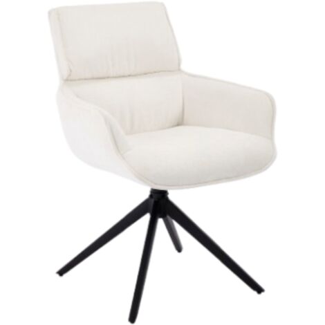 Office Chair in Fabric Upholstered Modern Swivel Task Chair for Make up Vanity Chair for Home Office Bedroom, White, Wahson