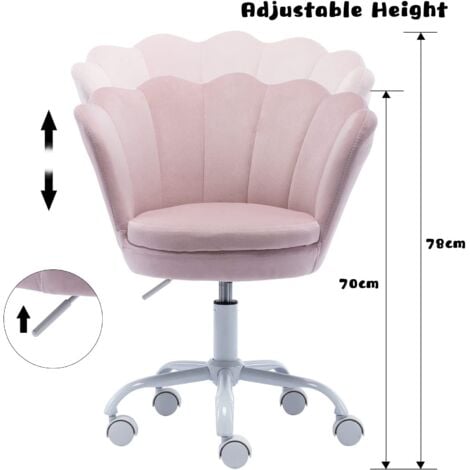 Kids Desk Chair in Velvet Swivel Task Chair with Petal Backrest