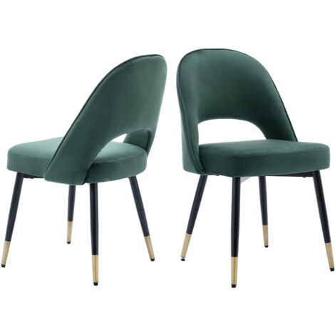 Wahson Dining Chairs 2Pcs in Velvet Modern Kitchen Chairs with Backrest for Living Room Restaurant Cafe, Beige