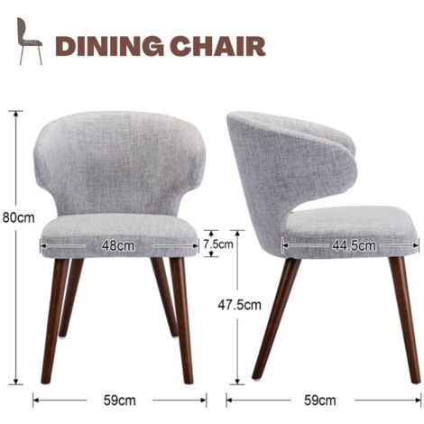 Dining Chairs Set of 2 in Velvet Upholstered Leisure Corner Chairs with Wooden Legs for Home Kitchen Living Room, Gray, Wahson