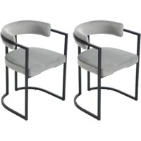Dining Chairs 2Pcs Upholstered in Velvet Modern Leisure Kitchen Chairs for Living Room Restaurant Cafe, Gray, Washon
