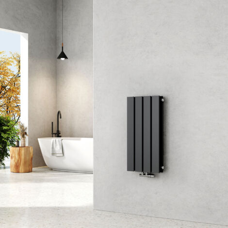 EMKE Radiadores de agua caliente de acero Tubo Plano Horizontal Antracita 60x30cm Doble capa