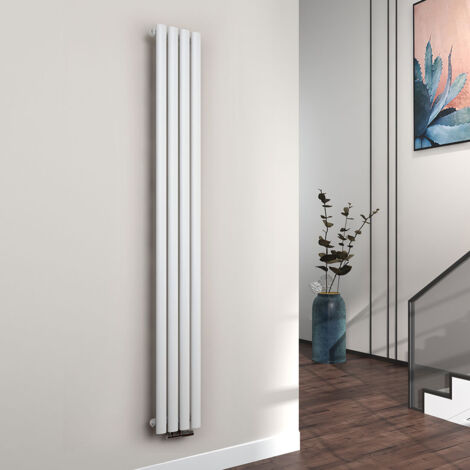 EMKE Radiadores de agua caliente de acero Tubo Redondo Horizontal Blanco 180x24cm Monocapa