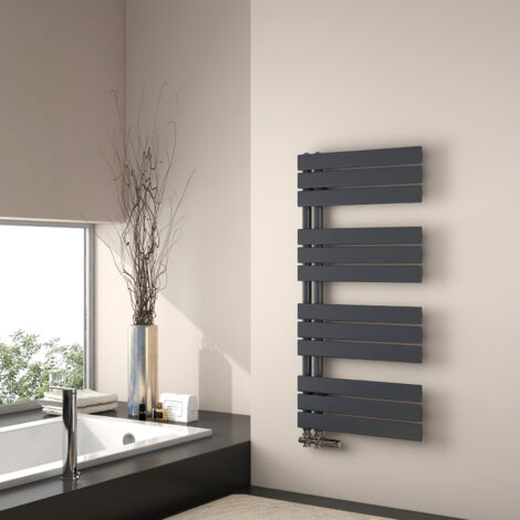 EMKE Calentador de toallas de agua caliente, 1041 x 500 mm - Panel plano antracita