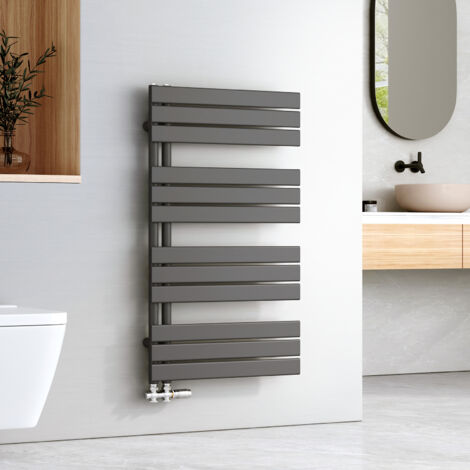 EMKE Radiadores toalleros de agua Toallero Baño Radiador, toallero de paneles, conexión lateral, radiador secador de toallas de agua caliente, Antracita, 1041 x 600 mm, 639W