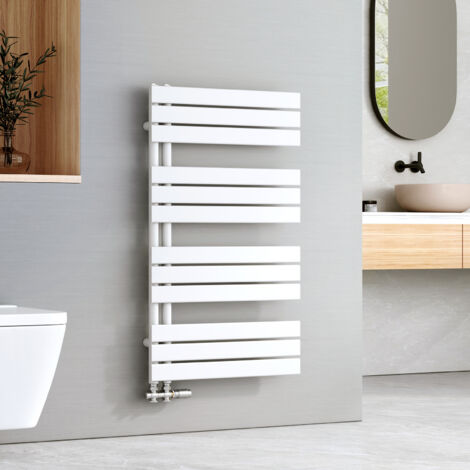 EMKE Radiadores toalleros de agua Toallero Baño Radiador, toallero de paneles, conexión lateral, radiador secador de toallas de agua caliente, Blanco, 1041 x 600 mm, 639W