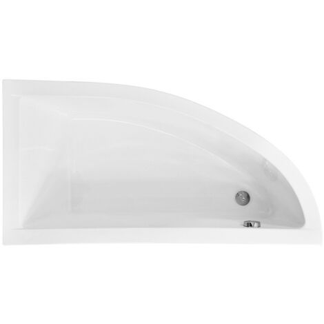 Baignoire asymétrique Gauche - PRAKTIKA - 140 x 70 - avec Tablier - Repose Tête OFFERT
