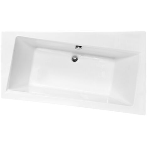 Baignoire asymétrique Droite - INFINITY - 150 x 90 - avec Tablier - Repose Tête OFFERT