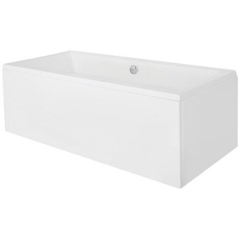 Baignoire rectangulaire Blanc - QUADRO  - 170x75 - avec Tablier - Repose Tête OFFERT