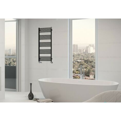 Secador de toallas eléctrico negro - SOFIA- 600 vatios - 114 x 58,6 (1/5)