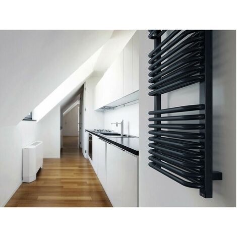 Secador de toallas eléctrico negro - CHUBU - 1000 watt - 126 x 54 (1/5)