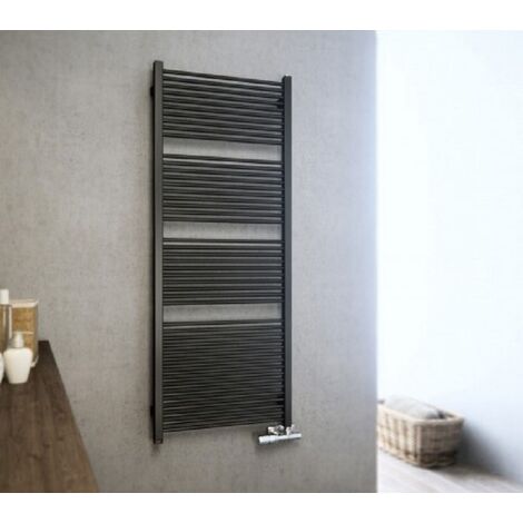 Secador de toallas eléctrico negro - MILO - 400 watt - 146 X 23 (1/5)