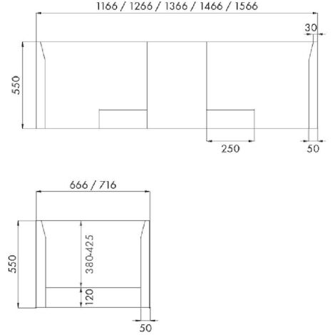 Habillage de baignoire blanc   - OCE - 170 x 75 x 55