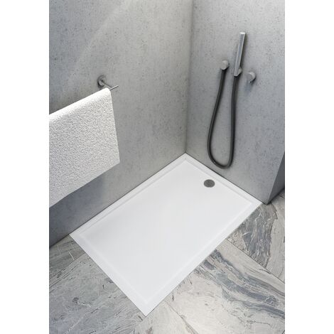 Receveur de douche en acrylique blanc - rectangulaire - ZAHER - 120 x 90 (1/5)