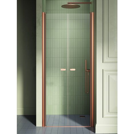 Porte de douche battante 130 cm cuivre brossé MONAKO COPPER BRUSHED (1/5)