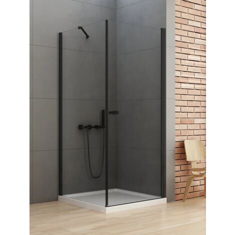 Cabine de douche pivotante 80x120 cm noir RHODES BLACK (1/5)