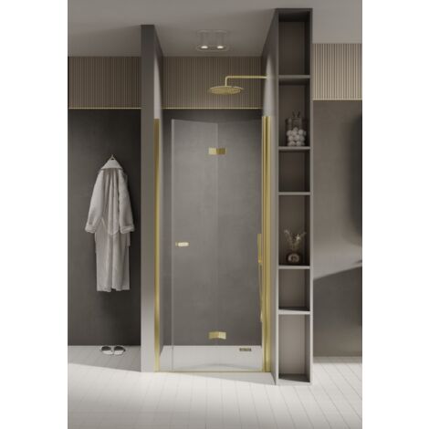 Porte de douche pliante droite 120 cm doré CUBA GOLD (1/5)
