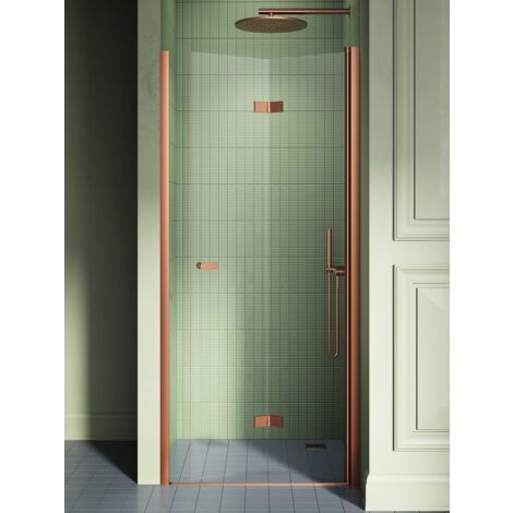 Porte de douche pliante droite 120 cm cuivre brossé MONAKO COPPER BRUSHED (1/5)