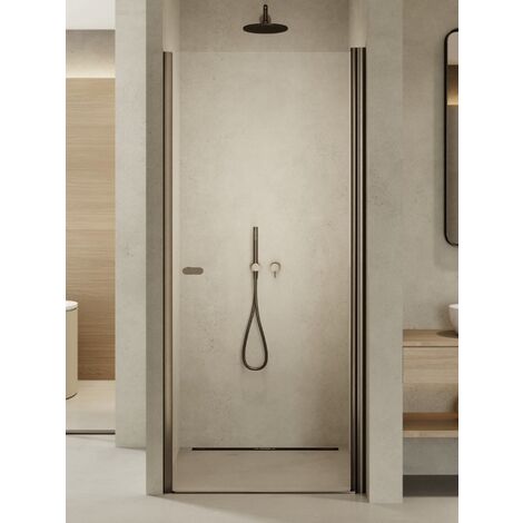 Porte de douche pivotante 90 cm inox brossé ANTILLES GUNMETAL BRUSHED (1/5)