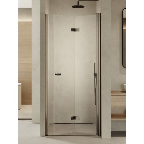 Porte de douche pliante droite 90 cm inox brossé ANTILLES GUNMETAL BRUSHED (1/5)