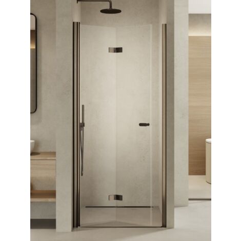 Porte de douche pliante gauche 70 cm inox brossé ANTILLES GUNMETAL BRUSHED (1/5)